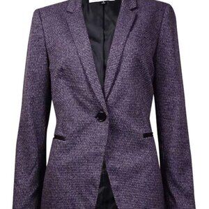 Tahari by Arthur S. Levine Women's Suit Tweed Jacket Blazer Purple/Grey Black 6p